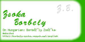 zsoka borbely business card